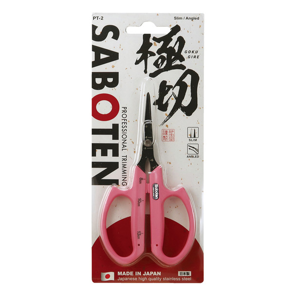 Saboten Fluorine Coated Angled Blade Trimming Scissors Pink