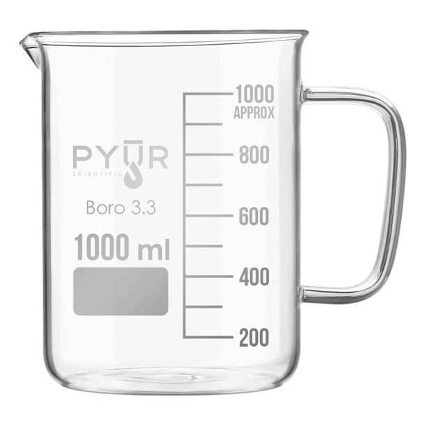 Pyur Scientific Low Form Glass Beaker w/ Graduations,