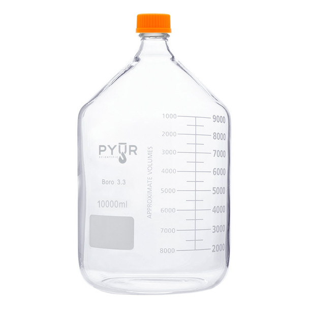 Pyur Scientific Glass Reagent Media Storage Bottle 10000ml
