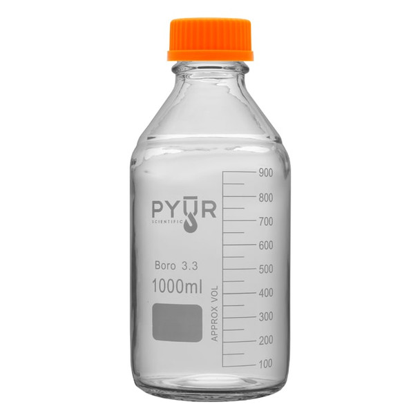 Pyur Scientific Glass Reagent Media Storage Bottle 1000ml