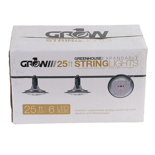 25' Greenhouse Expandable String Lights 14AWG w/ 12W LED