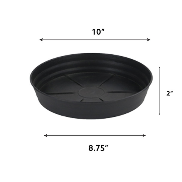 Grow1 10" Premium Black Injection Pot Saucers