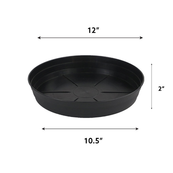 Grow1 12" Premium Black Injection Pot Saucers