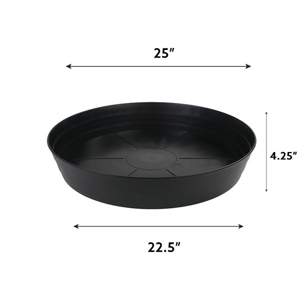 Grow1 25" Premium Black Injection Pot Saucers