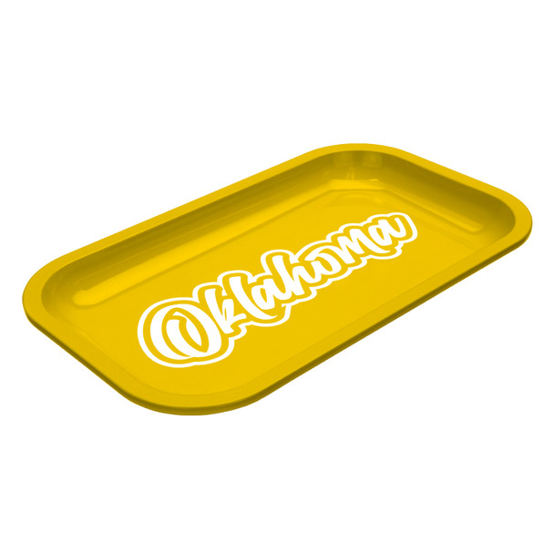 Med Dope Trays x Oklahoma - Yellow background White logo