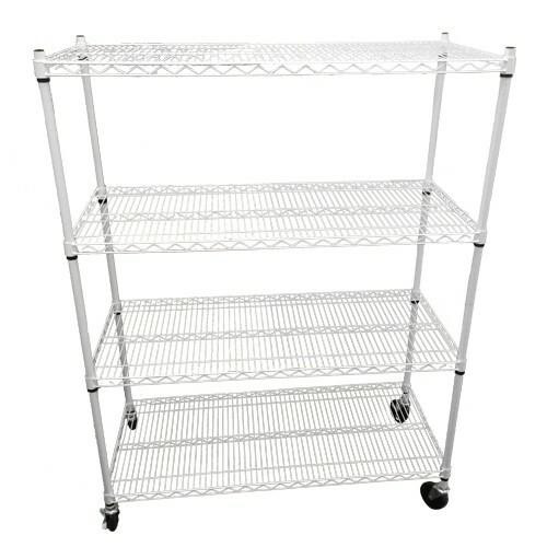 Dealzer Wire Rack 48x20x60 4 Tier w/Casters