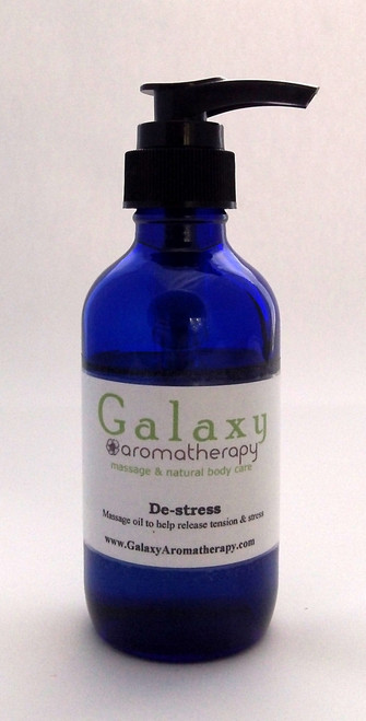 Relaxing massage oil for easing stress, tension and tight or sore muscles.