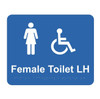 Braille Sign - Female Accessible Toilet LH, (240mm x 195mm)