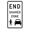 "END SHARED ZONE", CL1 Reflective, ALUMINIUM, (450mm x 750mm)