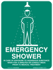 "EMERGENCY SHOWER", Non-reflective, METAL, (225mm x 300mm)