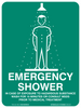"EMERGENCY SHOWER", Non-reflective, METAL, (450mm x 600mm)