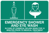 "EMERGENCY EYE WASH STATION AND SHOWER", Non-reflective, METAL, (450mm x 600mm)