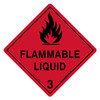 "HAZCHEM 3 FLAMMABLE LIQUID", POLY, (250mm x 250mm)