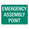 "EMERGENCY ASSEMBLY POINT", Non-reflective, METAL, (600mm x 450mm)