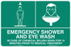 "EMERGENCY EYE WASH STATION AND SHOWER", POLY, (450mm x 600mm)