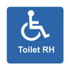 Braille Sign - Accessible Toilet Right Hand, (180mm x 180mm)