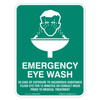 "EMERGENCY EYE WASH STATION", Non-reflective, METAL, (225mm x 300mm)