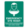 "EMERGENCY EYE WASH STATION", Non-reflective, METAL, (450mm x 600mm)