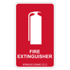 "FIRE EXTINGUISHER" + Symbol, Self-Adhesive VINYL, (55mm x 90mm)