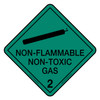 "HAZCHEM 2 NON-FLAMMABLE NON-TOXIC GAS", Non-reflective, METAL, (270mm x 270mm)