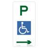"DISABLED PARKING ONLY" + Right Arrow, Non-reflective, METAL, (225mm x 450mm)