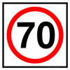 MMBS - Speed Restriction 70 KM, CORFLUTE, (600mm x 600mm)