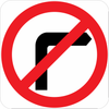 Traffic Sign No Right Turn Symbol