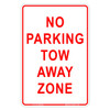 "NO PARKING TOW AWAY ZONE", Non-reflective, METAL, (300mm x 450mm)