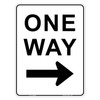 "ONE WAY" + Right Arrow, Non-reflective, METAL, (450mm x 600mm)