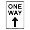 "ONE WAY" + Up Arrow, CL1 Reflective, ALUMINIUM, (300mm x 450mm)