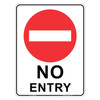 "NO ENTRY", Non-reflective, METAL, (450mm x 600mm)