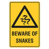 Warning Sign - BEWARE OF SNAKES - 300mm X 450mm Metal