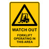 "FORKLIFTS IN USE", Non-reflective, METAL, (300mm x 450mm)