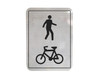 "SHARED ZONE PED and BIKE SYMBOLS", CL1 Reflective, ALUMINIUM, (300mm x 400mm)