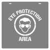 STENCIL "EYE PROTECTION AREA" + Symbol, 390mm High, 2mm, POLY, (580mm x 580mm)