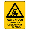 "WATCH OUT FORKLIFT", Non-reflective, METAL, (450mm x 600mm)