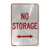 "NO STORAGE" + Both Arrows, CL1 Reflective, ALUMINIUM, (300mm x 450mm)