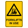 "FORKLIFTS IN USE" + Symbol, 2mm, POLY, (300mm x 450mm)