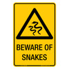 "BEWARE OF SNAKES", Non-reflective, METAL, (300mm x 450mm)