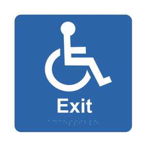 Braille Sign - Disabled Exit, (180mm x 180mm)