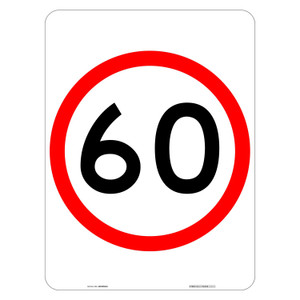 "60KM", CL1 Reflective, ALUMINIUM, (450mm x 600mm)