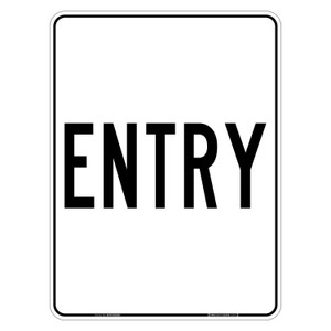"ENTRY", Non-reflective, METAL, (450mm x 600mm)