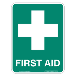 "FIRST AID", Non-reflective, METAL, (225mm x 300mm)