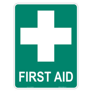 "FIRST AID", Non-reflective, METAL, (450mm x 600mm)