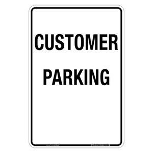 "CUSTOMER PARKING" No Arrows, Non-reflective, METAL, (300mm x 450mm)