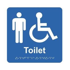 Braille sign - Male Accessible Toilet, (180mm x 180mm)
