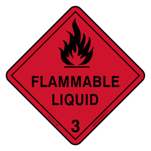 "FLAMMABLE LIQUID 3" (Diamond Shape), POLY, (270mm x 270mm)