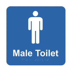 Braille sign - Male Toilet, (180mm x 180mm)