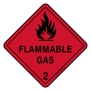 "FLAMMABLE GAS 2" (Diamond Shape), Non-reflective, METAL, (270mm x 270mm)