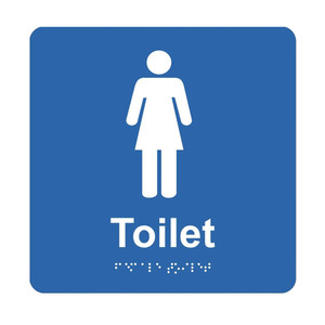 Braille Sign - Ladies Toilet, (180mm x 180mm)